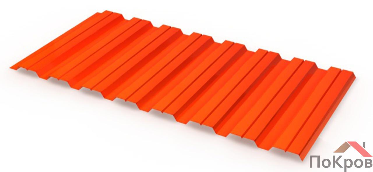 Профилированный лист Н-60х845 (ПЭ-01-2004-0,7) оранжевый